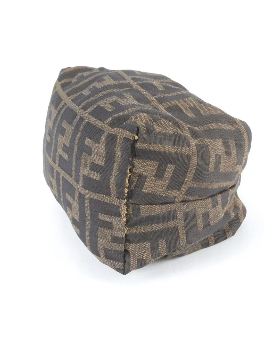 Fendi Zucca Pouch Leather Canvas Handbag